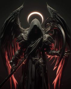 Evil Angel Art, Grim Reaper Images, Winged Warrior, White Demon, Android Wallpaper Art, Dark Fantasy Artwork, Dark Souls Art, Beautiful Angels Pictures