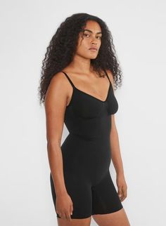 SHAPEENHANCE™ MID-THIGH BODYSUIT | Aritzia Bodysuit Aritzia, Sweatpants Fit, Bodysuit Designs, Shapewear Bodysuit, Natural Curves, Body Sculpting, Crop Tshirt, Bike Shorts, Shapewear