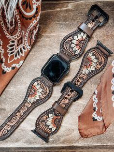 All leather smart watchband that will fit most smart watches. Easily kick your arm candy up a notch with these western inspired designs. Vintage Adjustable Bracelet Strap Apple Watch Band, Hand Tooled Adjustable Leather Apple Watch Band, Adjustable Hand Tooled Leather Apple Watch Band, Adjustable Vintage Bracelet Strap Apple Watch Band, Adjustable Brown Hand Tooled Apple Watch Band, Adjustable Hand Tooled Brown Apple Watch Band, Adjustable Hand-tooled Brown Apple Watch Band, Vintage Brown Adjustable Watch Band, Vintage Adjustable Hand Tooled Watch Bands