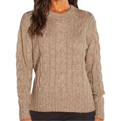 Banana Republic Cable Knit Crew Neck Sweater Color: Heather Beige Size: Small Nwt Knit Sweater In Neutral Color, Taupe Soft Knit Sweater, Soft Knit Taupe Sweater, Banana Republic Sweater, Beige Color, Banana Republic, Colorful Sweaters, Cable Knit, Crew Neck Sweater