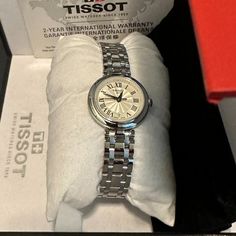 Tissot Bellissima Watch Tissot Lovely Watch, Singer Lifestyle, Jamming Aesthetic, Jam Aesthetic, Tissot Watches Women, Elegant Watches Women, Lady Watch, Silver Watches Women, Trendy Watches