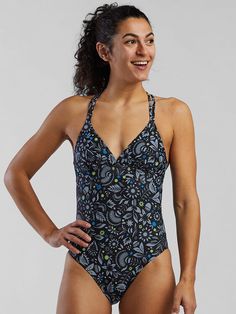 One Piece Halter Swimsuit: Impossible - Amara Fitted Halter Neck Swimwear For Sports, Fitted Halter Neck Sports Swimwear, Fitted Racerback Swimwear For Water Sports, Fitted Halter Neck Swimwear For Surfing, Summer Racerback Swimwear With Built-in Padding, Fitted Swimwear With Moderate Back Coverage For Diving, Racerback Swimwear With Built-in Padding For Summer, One-piece Fitted Tankini For Water Sports, Fitted One-piece Tankini For Water Sports