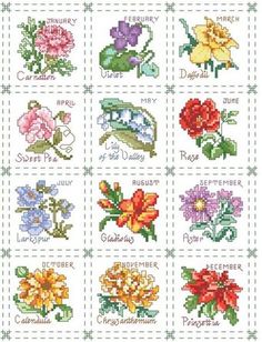 A beautifully designed and detailed flower for each month of the year is depicted in this charming quilt-like sampler. These flowers can be used as a complete sampler as shown or individually on bookmarks, ornaments, small frames or on hand towels. The classic botanical style is timeless and will fit any decor. 


Each chart pack comes with a full color chart with with easy-to-read symbols and graphs. Each chart pack comes with a full color image, chart, DMC floss color guide, and general direc Flower For Each Month, Flower Of The Month, Flower Cross Stitch, Floral Cross Stitch Pattern, Flower Cross, Pola Kristik, Cross Stitch Supplies, Cross Stitch Patterns Flowers, Cross Stitch Bookmarks