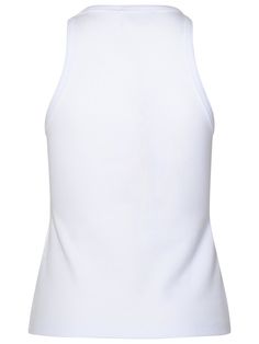 96% cotton, 4% elastane Classic Fitted Elastane Tops, Casual White Elastane Tank Top, White Elastane Athleisure Tops, White Elastane Workout Top, Fitted Cotton Athleisure Tops, Classic Slim Fit Elastane Tops, Fitted Elastane Sports Top, Fitted Elastane Tops For Sports, Classic White Elastane Top