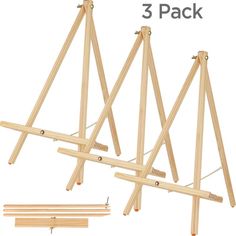 three pieces of wood are shown with the measurements for each piece