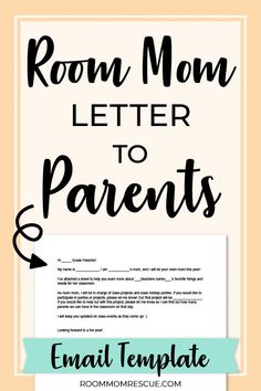 the room mom letter to parents email template