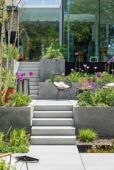 Landscape Ideas Rooftop Gardens, Outdoor Steps, Outdoor Stairs, Modern Garden Design, Casa Exterior, Art Science