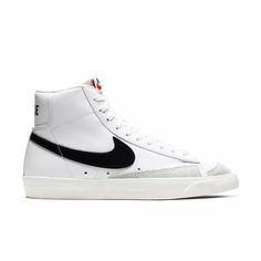 Nike Blazer Mid '77 "White/Black/Sail" Women's Shoe - Hibbett | City Gear Blazers Nike, Best White Sneakers, Blazer Mid 77 Vintage, Nike Blazer Mid 77, Nike Blazer Mid, Style Sportif, Nike Blazers Mid, Top Sneakers Women, Blazer Mid