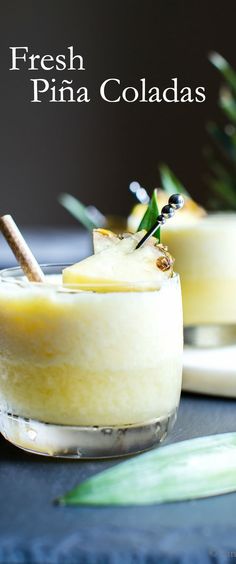 two small glasses filled with pineapple pudding