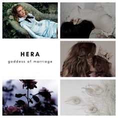 there are four different pictures with the words hera on them, including two women and one man