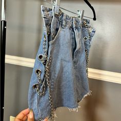 Pretty Little Thing Lace Up Shorts. Never Worn Trendy Cutoff Bottoms For Party, Casual Cutoff Bottoms For Party, Edgy Blue Bottoms For Spring, Edgy Blue Bottoms For Night Out, Lace Up Shorts, Ripped Denim Shorts, Pink Bodycon Dresses, Denim Skirt Women, Future Outfit