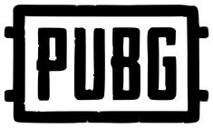 the word pubg written in black ink on a white background with an image of a square