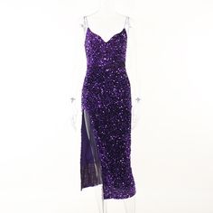 F00144076-102 Dresses Purple, Sequin Dresses, Sequin Midi Dress, Split Maxi Dress, Boho Floral Dress, Split Dress, Swimsuit Dress, Boho Maxi Dress, Dress Cuts