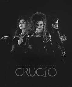 the cruccio movie poster is shown in black and white, with three women standing next to each other