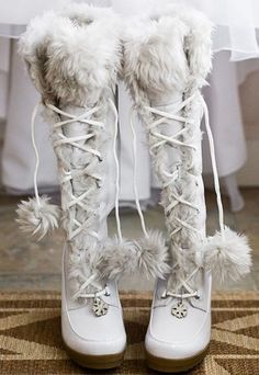 Winter Wedding Boots, White Winter Boots, Winter Wedding Shoes, June Bug, Cool Winter, Winter Wedding Inspiration, Winter Wonderland Wedding, Kinds Of Shoes