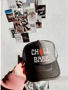 Retro Chill Babe Trucker Hat Trendy Custom Trucker Hat for Women Lake Hat Trucker River Hat Gift for Her Trucker Hat Foam Boho Trucker Hat If you would like adjustments or customization to color of hat please message the shop 🧡 P R O D U C T I O N - T I M E 🧡 3-5 Business Days  🧡  C A R E - I N S T R U C T I O N S 🧡 Hand was with soap and cold water Air Dry For this product we do not accept returns or exchanges. If you have an issue with your order please send a message to the shop ASAP afte Cute Black Baseball Cap With Curved Brim, Cute Brimmed Trucker Hat, One Size Fits Most, Cute Brimmed Trucker Hat, Cute Brimmed Trucker Hat One Size Fits Most, Cute Black Baseball Cap, Funny Black Adjustable Snapback Hat, Trendy Brimmed Trucker Hat With Letter Print, Funny Adjustable Mini Cap, Cute Black Cap Hat