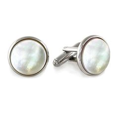 Pearl-Faced Cufflinks Elegant Silver Cufflinks, Elegant White Gold Cufflinks With Polished Finish, Elegant Adjustable Silver Cufflinks, White Polished Cuff Jewelry, Classic Mother Of Pearl Jewelry With Polished Finish, Elegant White Cufflinks With Polished Finish, Classic Silver Mother Of Pearl Jewelry, Polished Mother Of Pearl Jewelry For Formal Occasions, Classic Polished Mother Of Pearl Jewelry