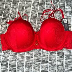 Brand New! You Can Use And Style Multiple Ways! It’s So Sexy And Has Lots Of Support! You Can See There Are Different Ways To Wear With Straps Or Not! Red Underwire Bra For Night Out, Red Padded Party Bra, Red Low-cut Party Bra, Red Push-up Bra With Adjustable Straps, Red Activewear With Built-in Bra And Medium Support, Red Compressive Moisture-wicking Sports Bra, Red Stretch Camisole With Built-in Bra, Red Swimwear With Built-in Bra And Stretch, Red Bra