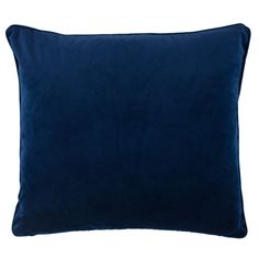 a dark blue pillow on a white background