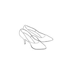 a line drawing of a high heeled shoe