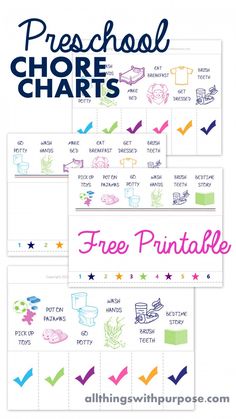 free printable preschool chore chart for the classroom