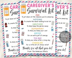 caregiver's survival kit printables for the kids to help them get ready