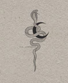 a black and white drawing of a snake