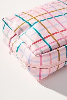 This perfectly proportioned rectangular pouch that features a small gusset is ideal for holding all your essentials. | Busy Bee Makeup Bag by Talking Out Of Turn at Anthropologie Dollar Tree Makeup, Bee Makeup, Personalized Pouch, Teaching Essentials, Cute Makeup Bags, Color Crush, Busy Bee, Makeup Bags, Makeup Pouch