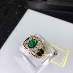 Seamless Inlaid Lace Carved Imitation Emerald Rings Gold Emerald Open Ring Jewelry, Formal Ring Jewelry, Formal Jeweled Ring, Luxury Oval Metal Ring Jewelry, Classic Green Jeweled Jewelry, Classic Green Jewelry With Jewels, Elegant Green Crystal Ring, Elegant Green Crystal Ring With Metal Band, Green Open Ring For Jewelry Making