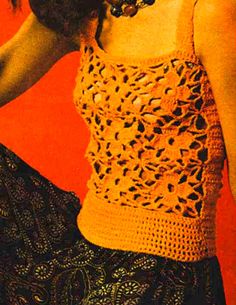 THIS DIGITAL DOWNLOAD CONTAINS 4 PATTERNS. All Patterns are for sizes S/M/ L. Patterns are worked in single, double, half double and treble crochet.   1. Lace Motif Tank. Sizes 32-34-36 Bust. Motif is done in double and treble crochet. 2. Striped Camisole . Sizes 36-38 Bust. Pattern is worked in double and half double      crochet. 3. Blue Tank Top with Filet Crochet Detail. Sizes 32-34-36 Bust. Pattern made with double      and treble crochet. 4. Tweed Scoop Neck Tank. Sizes 32-34-36-38 Bust. Tank is done in mostly half double and       single crochet.  Measurements can be altered for bigger sizes. (Instructions are not included)  These are Vintage 1970's Fashion Patterns. THIS IS AN INSTANT DOWNLOAD -  You'll receive your pattern/s as soon as your order is confirmed. You will find a link Spring Vintage Stretch Tank Top, Vintage Cami Tank Top For Summer, Vintage Stretch Tank Top For Summer, Vintage Filet Crochet, Vintage Camisole Tank Top For Summer, Retro Crochet Tops For Spring, Vintage Tank Top For Beach In Spring, Vintage Crochet Sleeveless Vest, Vintage Spring Camisole Tank Top