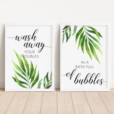 Green Tropical Bathroom, 40th Anniversary Decorations, Bathroom Decor Green, Tropical Bathroom Decor, Blue Kitchen Walls, Botanical Bathroom, Green Bathroom Decor, Teal Wall Art, Grey Bedroom Decor