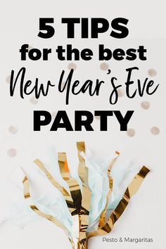 a new year's eve party with confetti and streamers on it