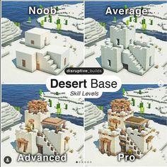 the desert base level is shown in four different stages, including level 3 and level 4