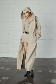 MAXI COAT CRAFTED IN SUEDE, FEATURING AN OVERSIZED FIT, COMPLEMENTED BY AN INTEGRATED HOOD AND SIDE POCKETS. CONCEALED SNAPS CLOSURE Pant Suits, Maxi Coat, Strong Women