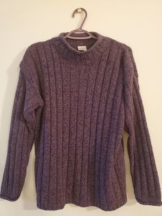 Vintage 90s deep purple sweater. Size small, Partners Mervyns brand. Purple Long Sleeve 90s Style Top, Purple Long Sleeve 90s Top, Vintage Purple Winter Tops, 90s Style Purple Sweater For Fall, 90s Style Purple Fall Sweater, Casual Purple Cable Knit Sweater, Purple 90s Style Tops For Fall, Purple Knit Turtleneck Sweater, Purple 90s Style Top For Fall