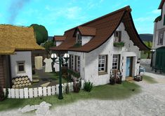 Blocksburg Cottage Core House, Bloxburg Lakeside House, Small Bloxburg House Exterior, Big Cottage House Bloxburg, Cute Cottage Bloxburg, Bloxburg House Builds Cottage Core, Old Bloxburg Houses, Bloxburg Halloween House Exterior, Cottage Interior Bloxburg