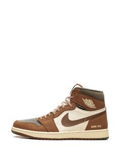 Jordan Air Jordan 1 Element "Legend Sand" Sneakers - Farfetch Earth Tone Jordans, Jordan Wings, Sneakers Brown, Aviator Watch, Balenciaga Track, Jordan Air, Wings Logo, Office Bag, Brown Sneakers