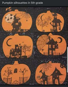 pumpkin silhouettes in 5th grade for halloween