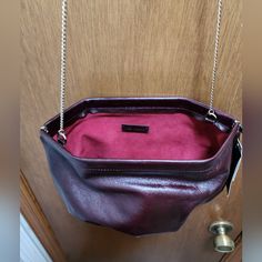 Authentic Leather Zara Clutch (8143) Made Of Real Leather From Zara. Length About 12 Inches. Gold Chain Strap About 23 Inches, Opening About 6 Inches, Has Magnetic Closure. Burgundy Bags With Chain Strap For Formal Occasions, Formal Burgundy Bags With Chain Strap, Chic Burgundy Shoulder Bag For Evening, Chic Burgundy Shoulder Bag For Party, Burgundy Soft Leather Evening Shoulder Bag, Zara Party Bags With Chain Strap, Evening Burgundy Shoulder Bag With Chain Strap, Evening Burgundy Soft Leather Shoulder Bag, Leather Clutch With Chain Strap For Night Out