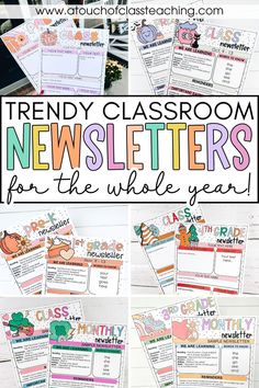 the trendy classroom newsletters for the whole year