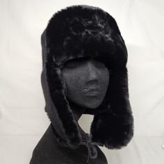 Ussr Soviet Black Squirrel Fur Military Ushanka Winter Hat Size 62 Authentic Gently Pre Owned. Cat Ushanka, Russian Fur Hats, Black Ushanka, Fur Ushanka Hat, Trapper Hat Black Fur Long Side, Black Squirrel, Russian Hat, Winter Hat, Hat Sizes