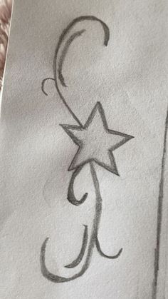 a drawing of a star and crescent on paper