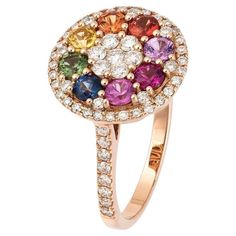 Ring Rose Gold 18K Blue Sapphire 0.15 Cts/1 Pcs Diamond 0.59 Cts/63 Pcs Green Sapphire 0.17 Cts/1 Pcs Pink Sapphire 0.14 Cts/1 Pcs Red Sapphire 0.16 Cts/1 Pcs Ruby 0.12 Cts/1 Pcs Yellow Sapphire 0.17 Cts/1 Pcs Size 54 With a heritage of ancient fine Swiss jewelry traditions, NATKINA is a Geneva-based jewelry brand that creates modern jewelry masterpieces suitable for everyday life. It is our honor to create fine jewelry, and it’s for that reason that we choose to only work with high-quality, end Multicolor Brilliant Cut Round Sapphire Ring, Multicolor Brilliant Cut Diamond Ring As Gift, Multicolor Brilliant Cut Diamond Ring For Gift, Multicolor Brilliant Cut Diamond Ring Gift, Gift Multicolor Brilliant Cut Diamond Ring, Multicolor Round Diamond Wedding Ring, Multicolor Diamond Wedding Ring, Multicolor Diamond Ring, Fashion Everyday