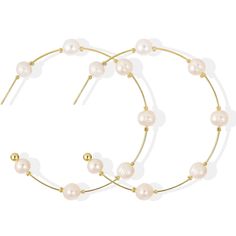 PRICES MAY VARY. [Freshwater Pearls Hoop Earrings] : Our pearls are hand-selected fresh water pearls, high quality. The pearl hoop earrings go well with anything you wear, and they're small cute. They are elegant and chic, they are easy to match different occasions and dresses. [Hypoallergenic Earrings] : 14K gold plated earring with round pearls, nickel-free and lead-free hypoallergenic earrings, gentle to your sensitive ear. These hoop earrings comfortable to wear, won't irritate your ears. Ea Round Pearl Earrings, Pearl Jewelry Gift, Pearl Gifts, Pearl Hoop Earrings, Pearl Earrings Dangle, Big Earrings, Gold Plated Earrings, Rose Gold Earrings, Pearl Drop Earrings