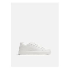 Monochromatic sneakers. Leather upper. Chunky sole. Monochrome Sneakers, Sneakers Zara, Zara Sneakers, Leather Sneakers Men, Leather Trainers, White Sneakers, Leather Sneakers, Baskets, Leather Upper