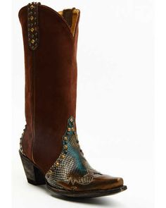 Idyllwind Women's Leap Snake Suede Leather Western Boots - Snip Toe Western Wide Calf Faux Leather Boots, Fall Festival Leather Boots, Leather Boots For Fall Festival, Western Faux Leather Boots With Pointed Toe, Leather Boots With Concho For Ranch, Wide Calf Faux Leather Boots With Snip Toe, Faux Leather Wide Calf Boots With Snip Toe, Leather Concho Boots For Ranch, Rustic Leather Boots With Pointed Toe