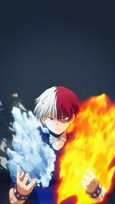 an anime character holding a fireball in his hand