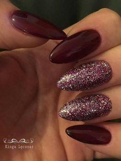 Nail Gelish, Dark Acrylic Nails, Nails 2018, Red Manicure, Burgundy Nails, Super Nails, Dark Nails, Xmas Nails, Makeup Tutorials