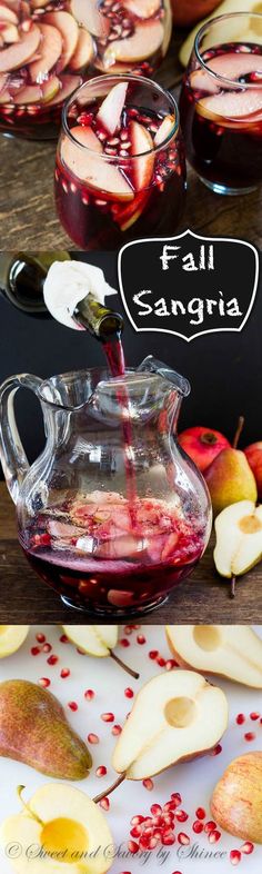 an image of fall sangria with apples and pears