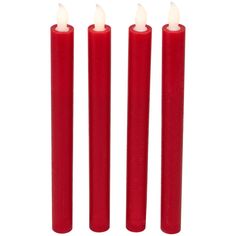 three red candles sitting next to each other